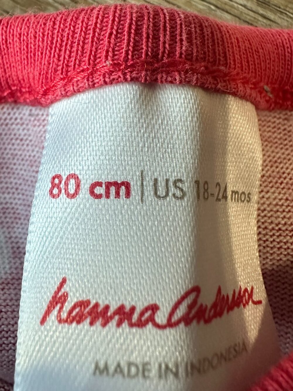 Hanna Andersson Girls 80cm 18-24 Short Sleeve Dress Polka Dots Red Pockets - Picture 2 of 3
